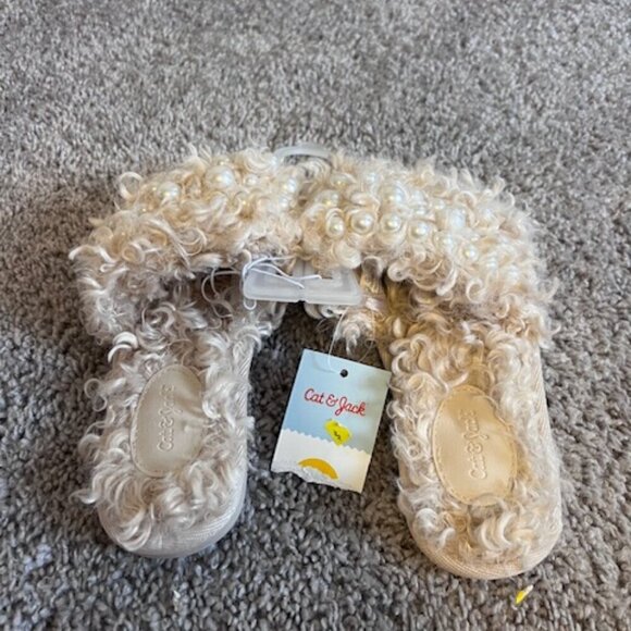 Cat & Jack Pearl Embellished sandals size 1 kids - Picture 3 of 4